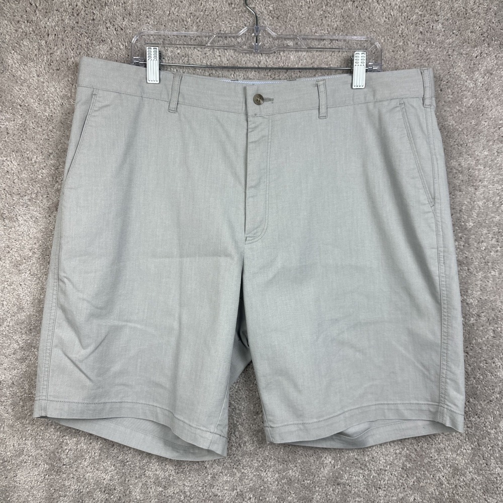 Peter‎ Millar Crown Comfort Twill Shorts Mens 38 Gray Golf Flat Front Chino